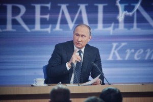 17 декабря 2015. Президент России Владимир Путин на одиннадцатой большой ежегодной пресс-конференции в Центре международной торговли на Красной Пресне.