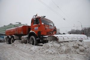 Снегопад в Москве и уборка снега