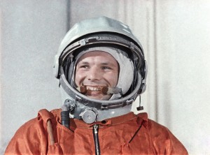 Soviet cosmonaut and the first human in space Yuri Gagarin, 1961