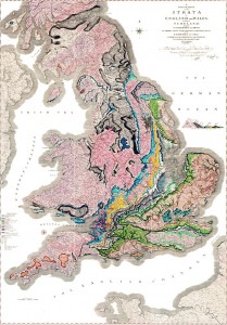 Первая крупномасштабная региональная геологическая карта Уильяма Смита (1815). Фото: Wikipedia