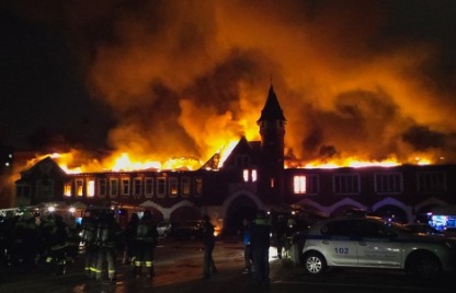 Потушен пожар в здании бывшего пивзавода на Кутузовском проспекте
