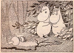 Муми Тролль и фрекен Снорк. Рисунок Туве Янссон (1957). Фото: Википедия