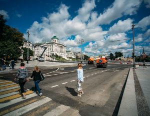 8 августа 2016 года. Пешеходный переход на улице Волхонка
