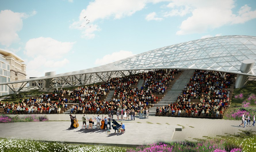 Москомархитектура утвердила проект летнего амфитеатра в парке «Зарядье»