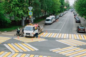 Диагональные «зебры» появились на перекрестках в мае. Фото: официальный портал мэра и Правительства Москвы