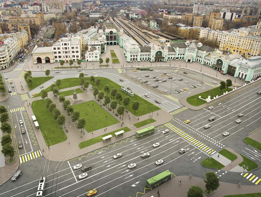 U-образная пешеходная дорога появится на площади Тверская Застава