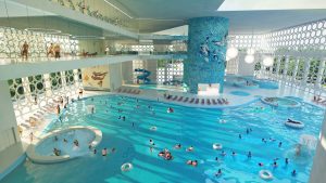 Проект современного плавательного центра, который появится в «Лужниках» уже в следующем году. Фото: пресс-служба градостроительной политики и строительства города Москвы