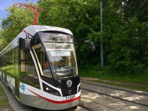 Трамваи нового поколения «Витязь-М» могут перевозить свыше 250 человек. Фото: Александр Ахраменко, «Вечерняя Москва»