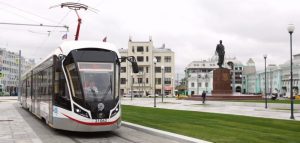 На маршрутах курсируют трамваи нового поколения «Витязь-М». Фото: mos.ru