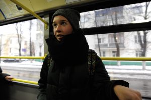 Поздравление прозвучит с 25 декабря по 8 января 2018 года на 211 автобусных маршрутах. Фото: Пелагия Замятина, «Вечерняя Москва»