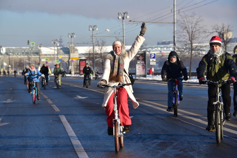 Зимний велопарад пройдет вокруг парка «Зарядье»