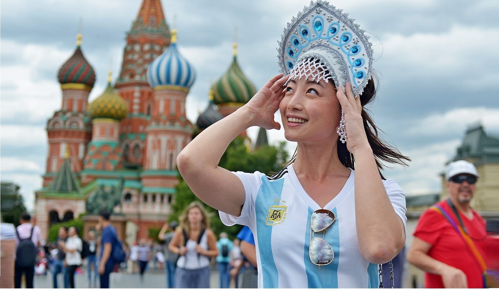 Иностранные туристы в Москве