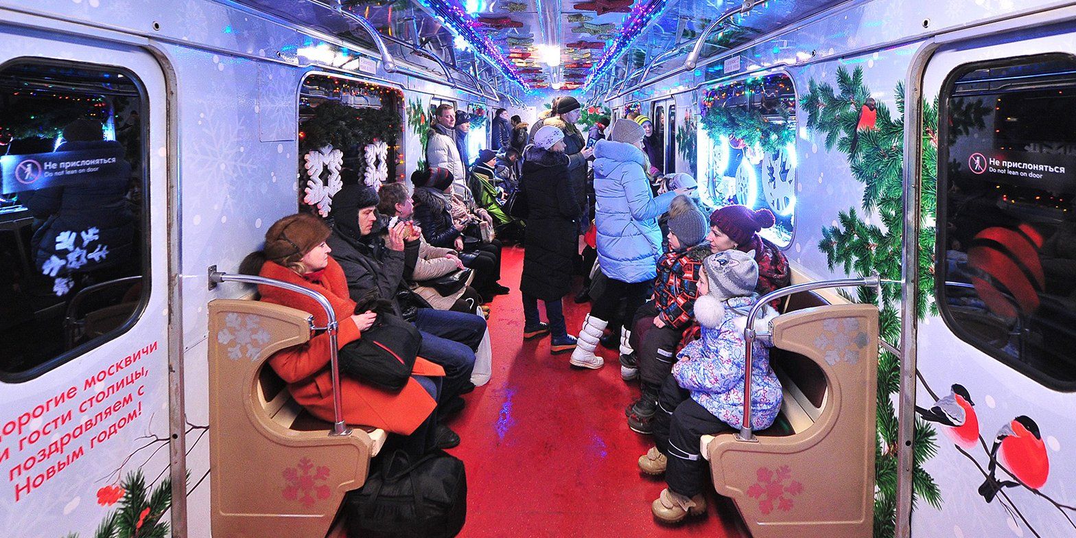 Новогодние поезда запустили на Кольцевой линии метрополитена. Фото: сайт мэра Москвы