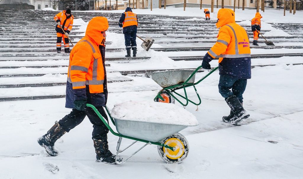 Уборку снега осуществили в районе Замоскворечье