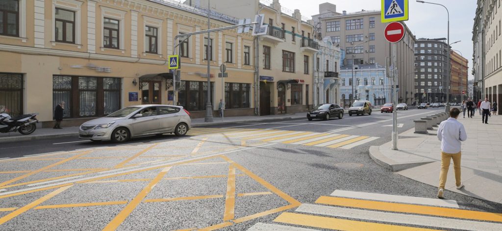 Экспериментальная разметка появится на четырех перекрестках центра Москвы