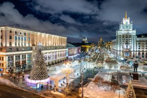 Световая подсветка будет работать в Москве всю новогоднюю ночь. Фото: сайт мэра Москвы
