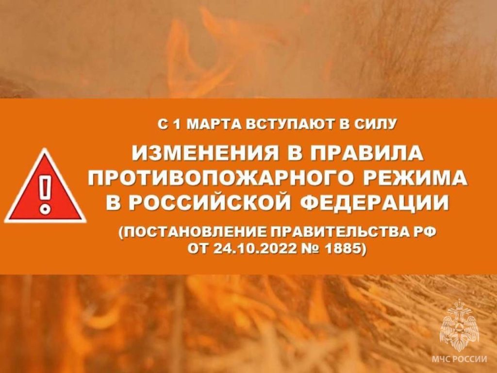 1 марта вступили в силу изменения в Правилах противопожарного режима в РФ