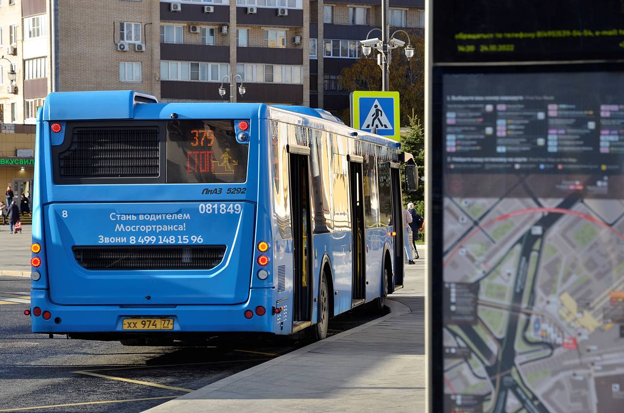 Автобусы «Б» и №с910 не смогут остановиться для высадки пассажиров на остановке. Фото: Анна Быкова, «Вечерняя Москва»