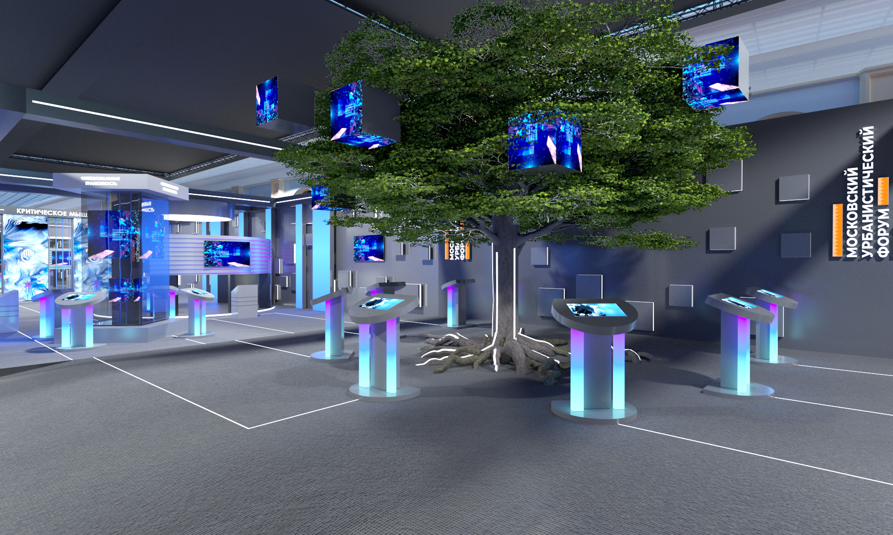 На площадке установят центральный экспонат: интерактивное дерево. Фото: пресс-служба Комплекса социального развития Правительства Москвы.