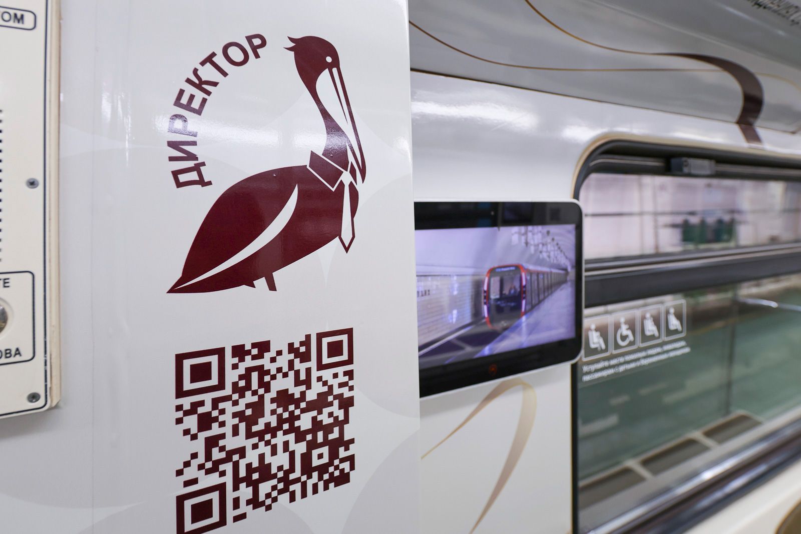 Символ года педагога и наставника пеликан красуется на новом поезде. Фото: М.Денисов/MOS.RU