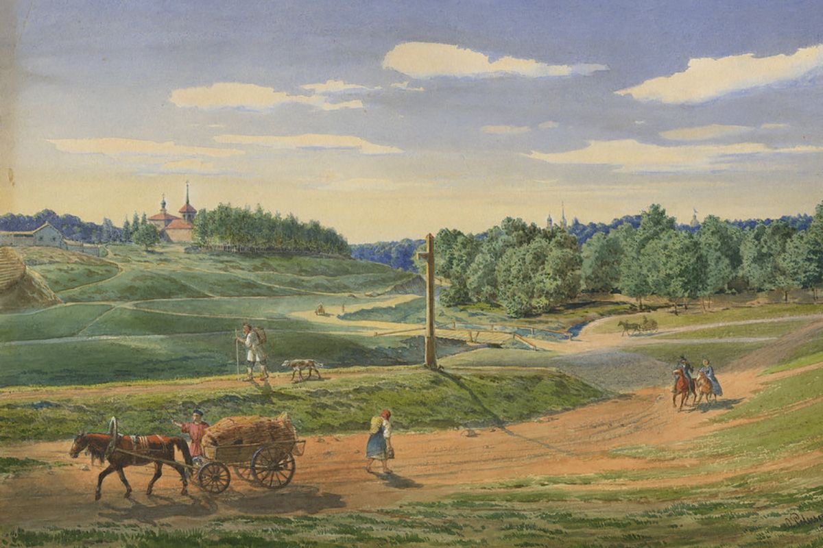 Ольга Петерсон, «Вид Овстуга. Дорога на мельницу», 1861 год. Фото: сайт мэра Москвы